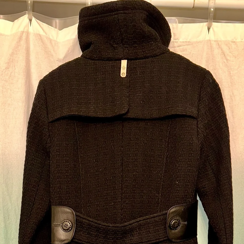 Mackage wool and leather military style coat with bell sleeves - Picture 14 of 15